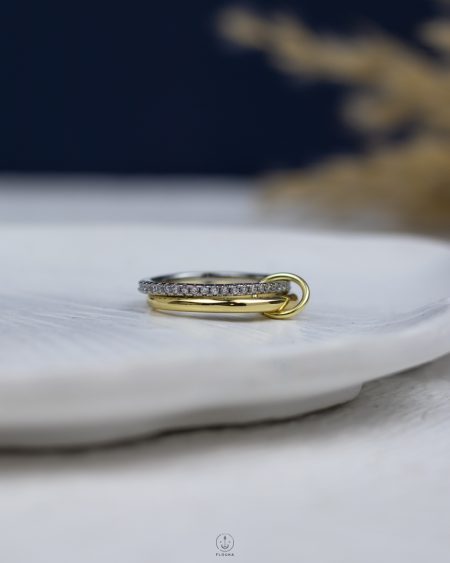 two struas mix gold & silver ring