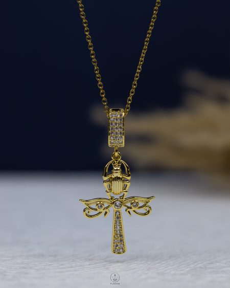 straus gold key life necklace