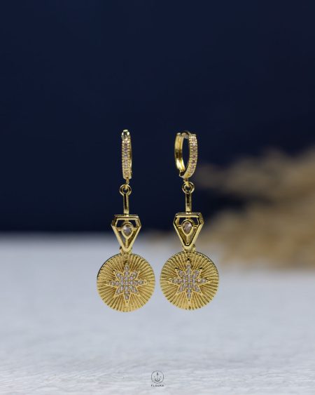 gold straus space star earring