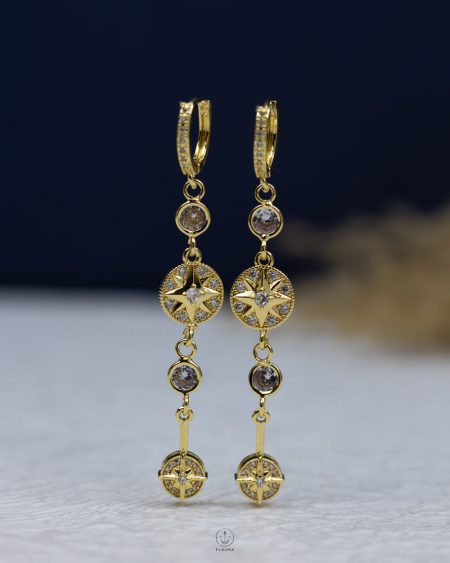 gold space star earring