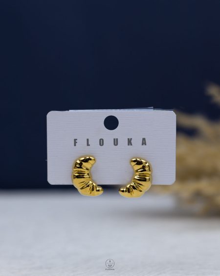 gold croissant earring
