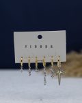 mix gold & silver straus space star earrings set