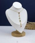 colorful crystal gold drop necklace