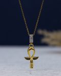 straus gold key life necklace