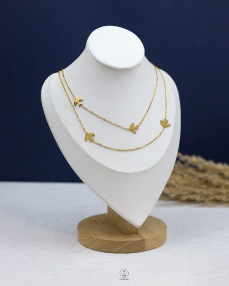 double layer many gold beards necklace