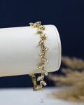 white tree branch tennis gold bracelet