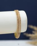 pink three layer gold tennis bracelet