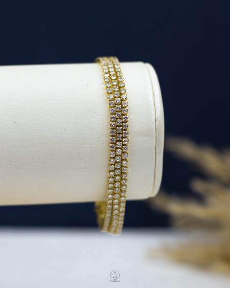 three layer gold tennis bracelet