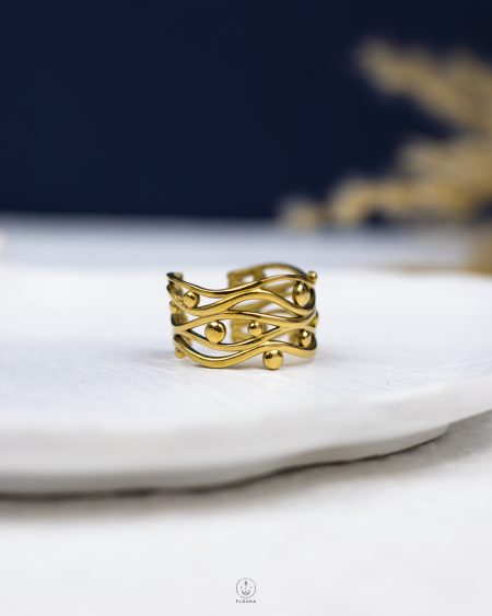 free size many gold layer ring