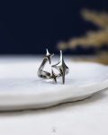 free size silver space star ring