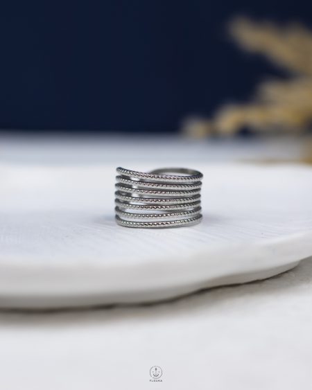 many layer silver ring