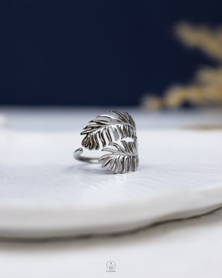 silver feather ring