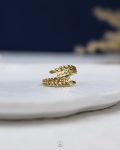 free size gold feather ring