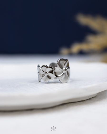 silver flower ring