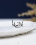 free size silver crown ring